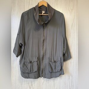 XCVI Gray Rayon Zipper Jacket - Size L